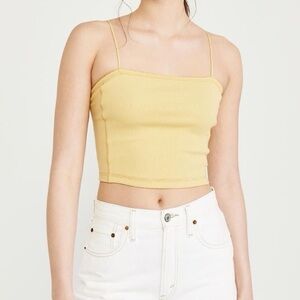 Abercrombie and Fitch Yellow Ribbed Cropped Tank